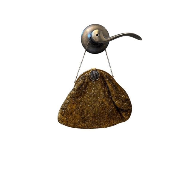 VINTAGE Elegant Gold Beaded Small Bag - Picture 6 of 6